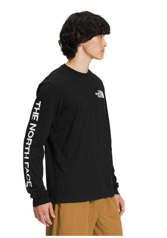 The North Face Long Sleeve Hit Graphic T shirt Men s L TNF Black TNF White